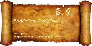 Bodócs Ivána névjegykártya